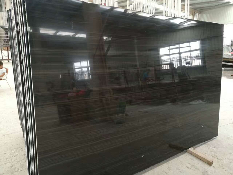 Royal Wooden Black Marble Chinese Black Marble Slabs High Quality