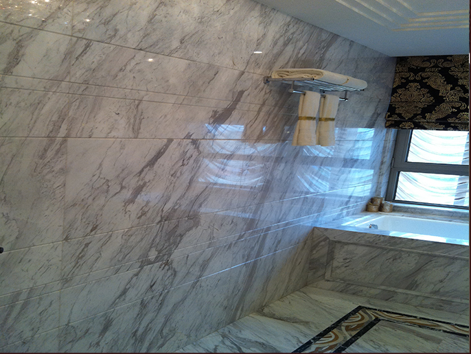 Volakas White Greece Volakas Civic White Marble Tiles with Grey Veins